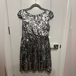 Silver sequin dress